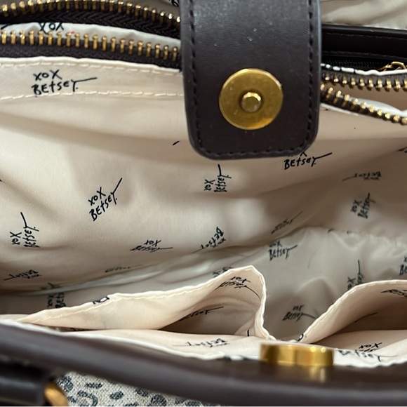 Betsey Johnson Leopard Print Tote with Heart and Boot Charm - Picture 2 of 3